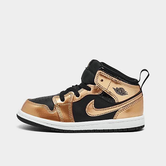 Nike Kids' Toddler Air Jordan Retro 1 Mid SE Casual Shoes Black/Metallic Gold/White - DR6969 071