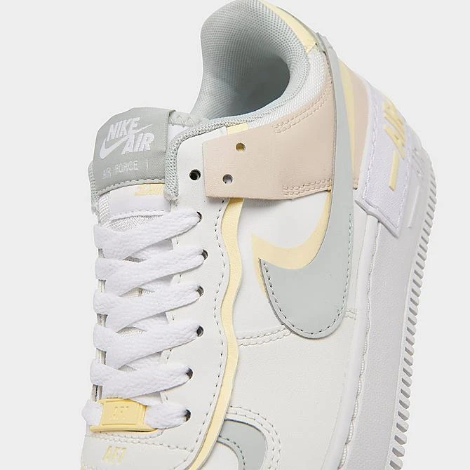 Women's Nike Air Force 1 Shadow Casual Shoes Sail/Light Silver/Citron Tint/Pearl White/White/Summit White - DR7883 101 - Image 3
