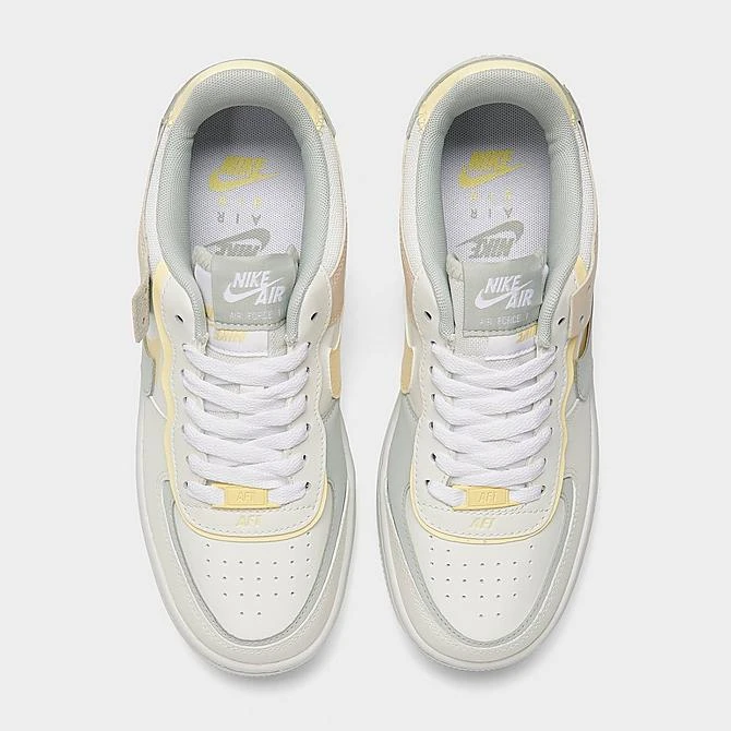 Women's Nike Air Force 1 Shadow Casual Shoes Sail/Light Silver/Citron Tint/Pearl White/White/Summit White - DR7883 101 - Image 5