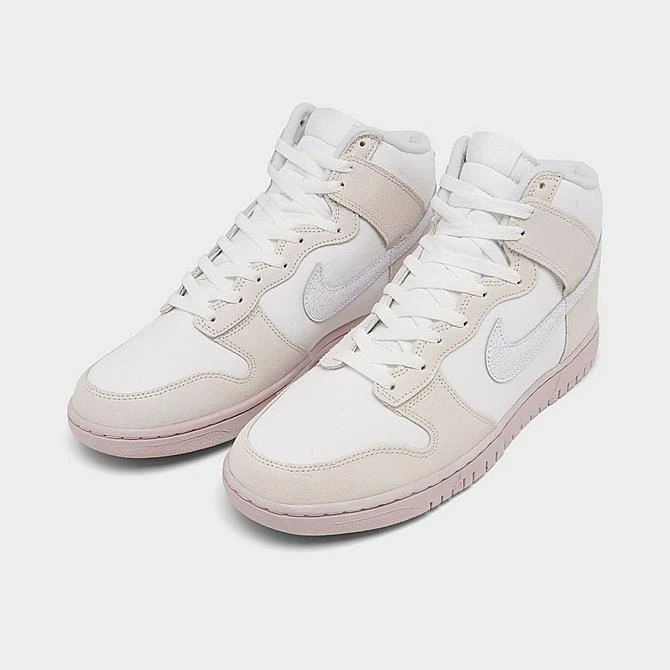 Nike Dunk High Retro Premium SE Cracked Leather Casual Shoes Summit White/White/Phantom Pink Oxford - DV0822 100 - Image 2