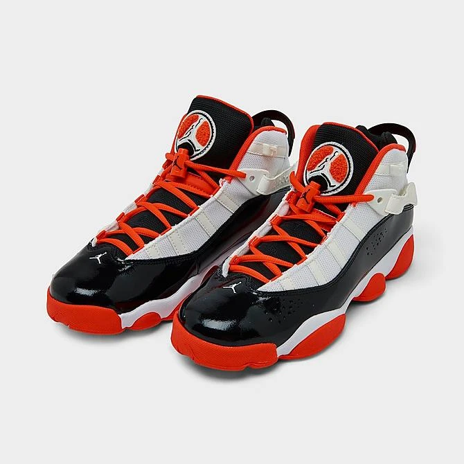 Nike Big Kids' Jordan 6 Rings Basketball Shoes White/Team Orange/Black/Sail - DV1345 108 - Image 2