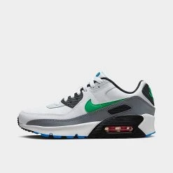 Big Kids' Nike Air Max 90 Casual Shoes White/Stadium Green/Pure Platinum/Cool Grey - DV3607 102