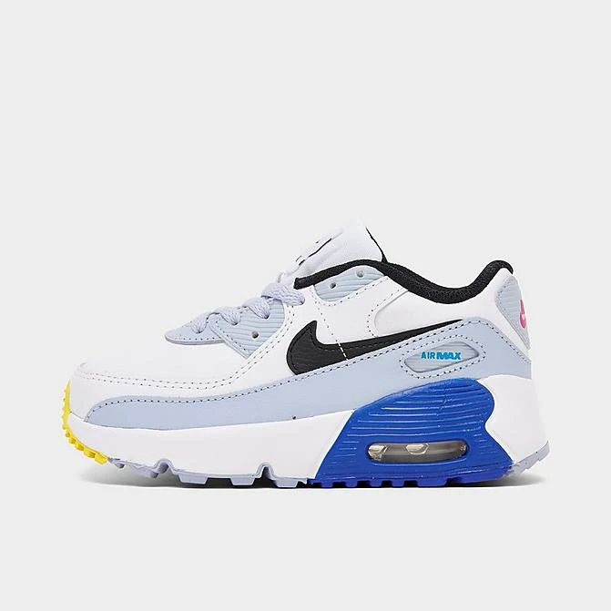 Kids' Toddler Nike Air Max 90 Casual Shoes White/Blue Whisper/Hyper Royal/Black - DV3609 101