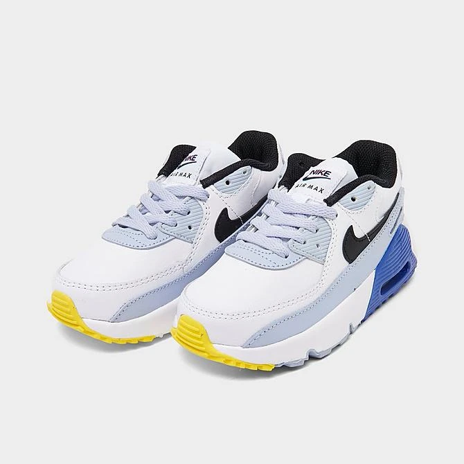 Kids' Toddler Nike Air Max 90 Casual Shoes White/Blue Whisper/Hyper Royal/Black - DV3609 101 - Image 2