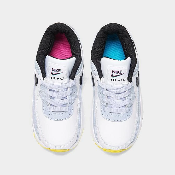 Kids' Toddler Nike Air Max 90 Casual Shoes White/Blue Whisper/Hyper Royal/Black - DV3609 101 - Image 5