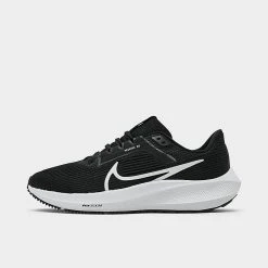 Women's Nike Zoom Pegasus 40 Running Shoes Black/White/Iron Grey - DV3854 001