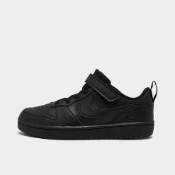 Little Kids' Nike Court Borough Low Recraft Stretch Lace Casual Shoes Black/Black/Black - DV5457 002