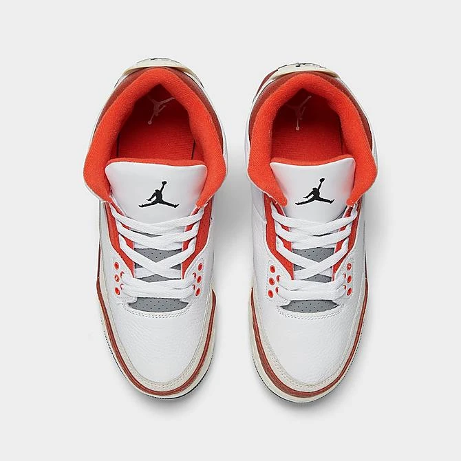 Nike Big Kids' Air Jordan Retro 3 SE Basketball Shoes White/Black/Mars Stone/Team Orange - DV7028 108 - Image 5