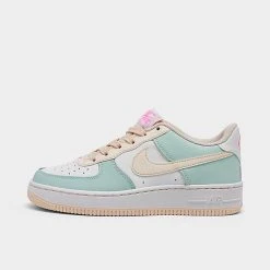 Big Kids' Nike Air Force 1 Low Casual Shoes Jade Ice/Guava Ice/White/Pink Spell - DV7762G 300