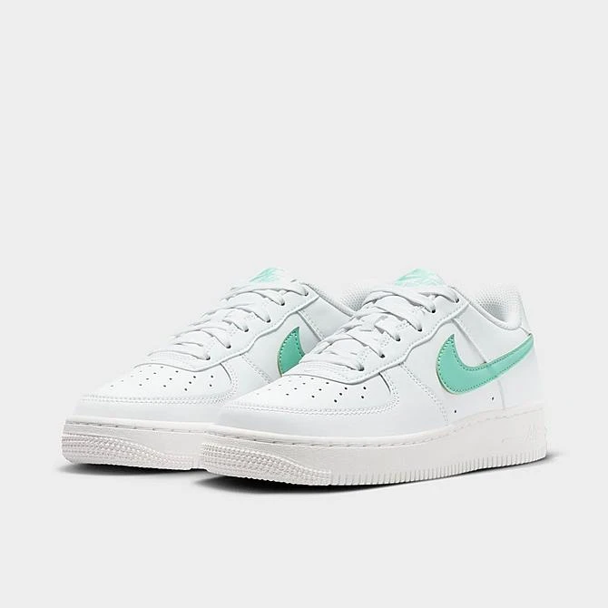Big Kids' Nike Air Force 1 Low Casual Shoes Summit White/Emerald Rise - DV7762 104 - Image 2