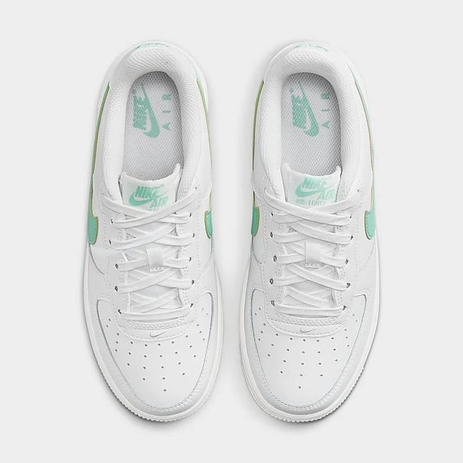 Big Kids' Nike Air Force 1 Low Casual Shoes Summit White/Emerald Rise - DV7762 104 - Image 5