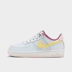 Little Kids' Nike Force 1 Casual Shoes Football Grey/Cosmic Fuchsia/Pearl Pink/Citron Tint - DV7763 001