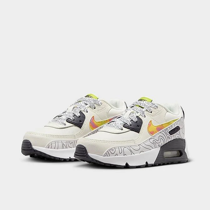 Little Kids' Nike Air Max 90 LTR SE Casual Shoes Sail/Gridiron/Bright Cactus/Multicolor - DX1815 100 - Image 2