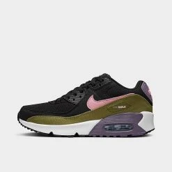 Big Kids' Nike Air Max 90 SE Casual Shoes Black/Pilgrim/Canyon Purple/Elemental Pink - DX3091 001