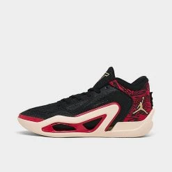 Nike Jordan Tatum 1 Basketball Shoes Black/Metallic Gold/University Red/Beach - DX5572 001