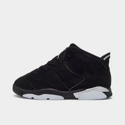 Nike Kids' Toddler Air Jordan Retro 6 Casual Shoes Black/Metallic Silver/Black - DX6179 001