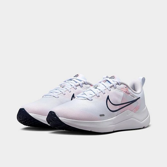 Women's Nike Downshifter 12 Premium Training Shoes White/Pearl Pink/Football Grey/Midnight Navy - DX7885 100 - Image 2