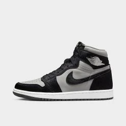 Nike Women's Air Jordan Retro 1 High OG Casual Shoes Medium Grey/Black/White - DZ2523 001
