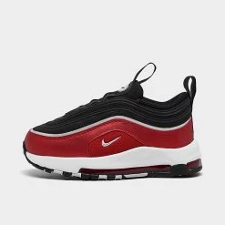 Kids' Toddler Nike Air Max 97 SE Stretch Lace Casual Shoes Black/Varsity Red/White/Metallic Silver - DZ2666 001