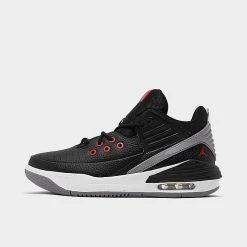 Nike Big Kids' Jordan Max Aura 5 Basketball Shoes Black/University Red/White/Cement Grey - DZ4352 061