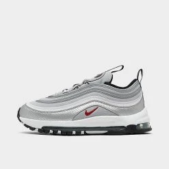 Little Kids' Nike Air Max 97 Stretch Lace Casual Shoes Metallic Silver/Varsity Red/White/Black - FB2963 001