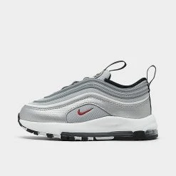 Kids' Toddler Nike Air Max 97 Stretch Lace Casual Shoes Metallic Silver/Varsity Red/White/Black - FB2964 001