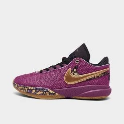 Big Kids' Nike LeBron 20 SE Basketball Shoes Vivid Purple/Metallic Gold/Black - FD0207 500