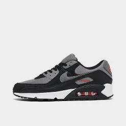 Men's Nike Air Max 90 Casual Shoes Black/Flat Pewter/Picante Red/White - FD0664 001