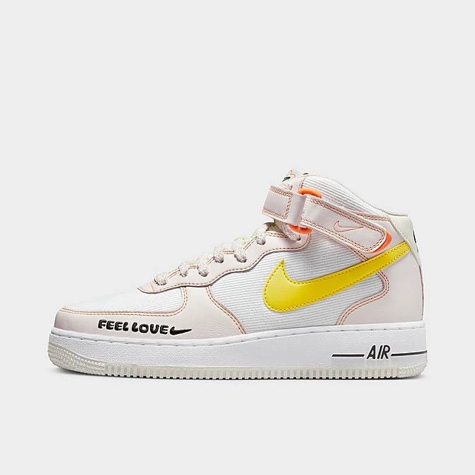 Women's Nike Air Force 1 '07 Mid Casual Shoes White/Opti Yellow/Pearl Pink/Action Green/Sail/Black - FD0869 100
