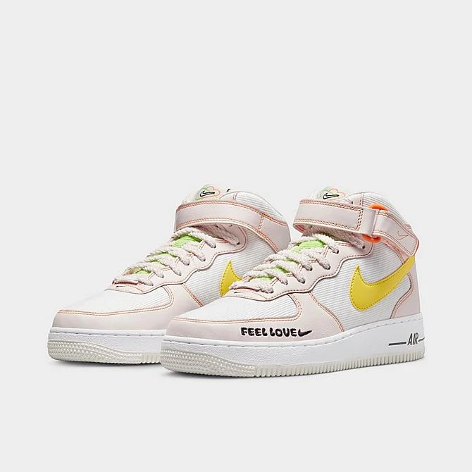 Women's Nike Air Force 1 '07 Mid Casual Shoes White/Opti Yellow/Pearl Pink/Action Green/Sail/Black - FD0869 100 - Image 2