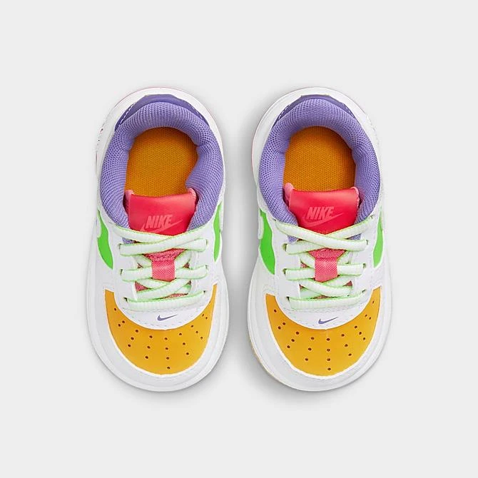 Kids' Toddler Nike Air Force 1 LV8 Casual Shoes White/White/Space Purple/Sundial/Action Green/Sea Coral - FD1037 100 - Image 4