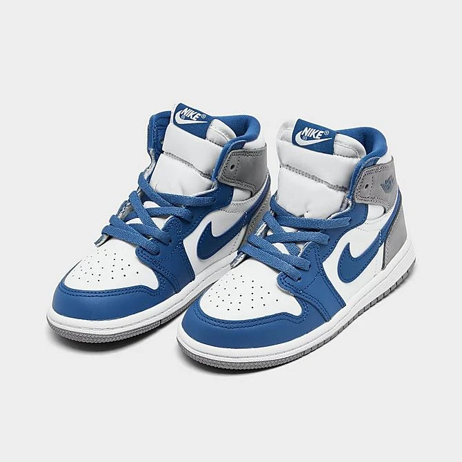 Nike Kids' Toddler Air Jordan Retro 1 High OG Casual Shoes True Blue/White/Cement Grey - FD1413 410 - Image 2