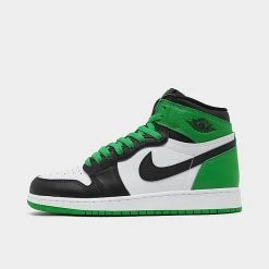 Nike Big Kids' Air Jordan Retro 1 High OG Casual Shoes Black/Lucky Green/White - FD1437 031