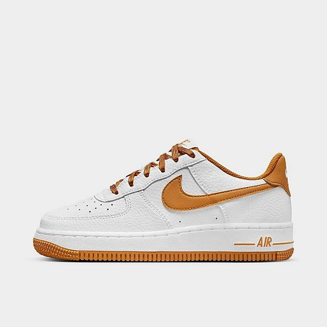 Big Kids' Nike Air Force 1 Low Casual Shoes White/Desert Ochre - FJ0706 100