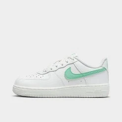 Little Kids' Nike Force 1 Low Casual Shoes Summit White/Emerald Rise - FJ3484 104