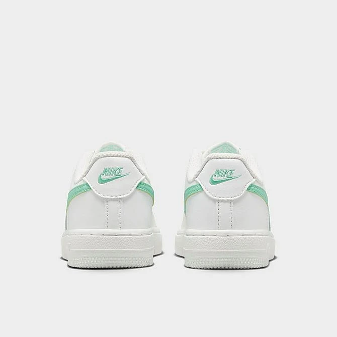Little Kids' Nike Force 1 Low Casual Shoes Summit White/Emerald Rise - FJ3484 104 - Image 4