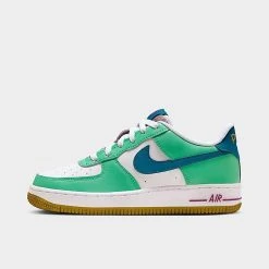 Big Kids' Nike Air Force 1 LV8 Casual Shoes White/Spring Green/Hyper Violet/Green Abyss - FJ4613 100