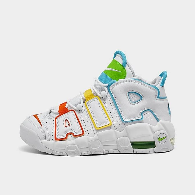 Big Kids' Nike Air More Uptempo Basketball Shoes White/Multi - FJ4624 100
