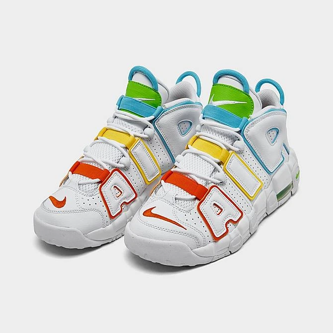 Big Kids' Nike Air More Uptempo Basketball Shoes White/Multi - FJ4624 100 - Image 2
