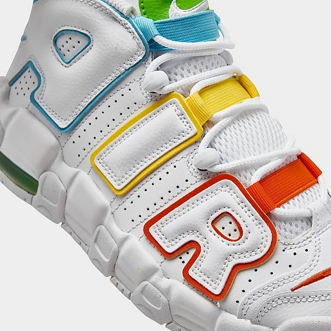 Big Kids' Nike Air More Uptempo Basketball Shoes White/Multi - FJ4624 100 - Image 3