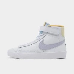 Little Kids' Nike Blazer Mid '77 Hook-and-Loop Casual Shoes White/Oxygen Purple/Coconut Milk - FJ4646 100