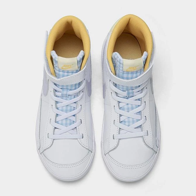 Little Kids' Nike Blazer Mid '77 Hook-and-Loop Casual Shoes White/Oxygen Purple/Coconut Milk - FJ4646 100 - Image 5
