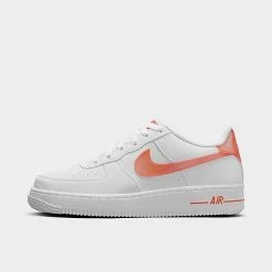 Big Kids' Nike Air Force 1 Next Nature Casual Shoes White/Safety Orange - FJ4669 100