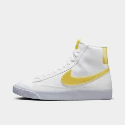 Big Kids' Nike Blazer Mid Next Nature Casual Shoes White/Citron Tint/Speed Yellow/Vivid Orange - FJ4670 100