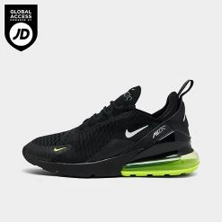 Big Kids' Nike Air Max 270 Casual Shoes Black/White/Volt/Wolf Grey - FN3874 001