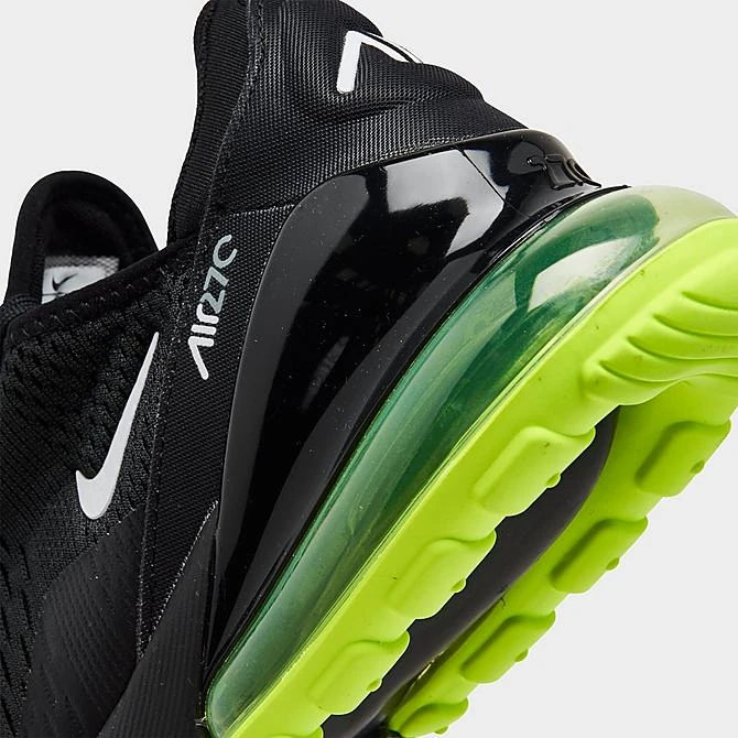 Big Kids' Nike Air Max 270 Casual Shoes Black/White/Volt/Wolf Grey - FN3874 001 - Image 3