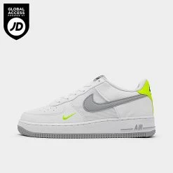 Big Kids' Nike Air Force 1 Casual Shoes White/Grey/Volt - FN3875 101