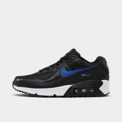 Big Kids' Nike Air Max 90 Next Nature Casual Shoes Black/Game Royal/Wolf Grey/White - FN3877 001