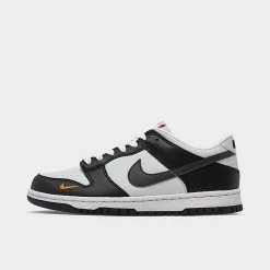 Big Kids' Nike Dunk Low Casual Shoes Black/Medium Ash/Light Silver - FN7784 001
