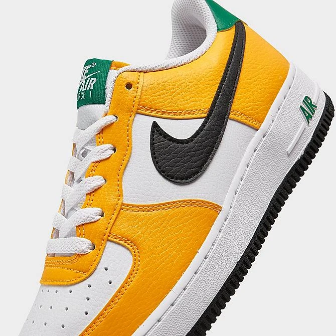 Big Kids' Nike Air Force 1 Low Casual Shoes University Gold/Black/Malachite - FN8008 700 - Image 3